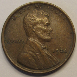 1920 Lincoln Wheat Cent - higher grade antique American wheat penny