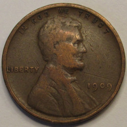 1909 VDB Lincoln Wheat Cent - antique first year of issue American wheat penny