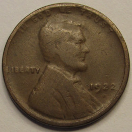 1922 D Lincoln Wheat Cent - Weak D - better variety American wheat penny