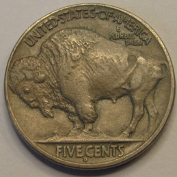 1914 D Buffalo Nickel - higher grade antique Denver mintmark Indian head nickel