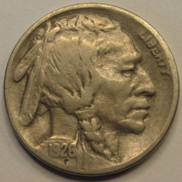 1926 S Buffalo Nickel - antique San Francisco mintmark American Indian coin