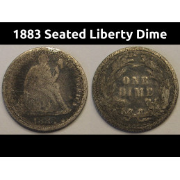 1883 Seated Liberty Dime - Old West era American silver dime