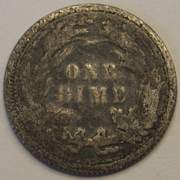 1883 Seated Liberty Dime - Old West era American silver dime