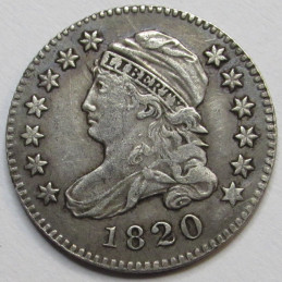 1820 Capped Bust Dime - Small 0 - great condition early American silver dime coin