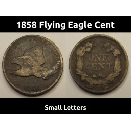 1858 Flying Eagle Cent - Small Letters - historic early date American small cent 