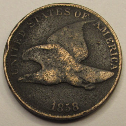 1858 Flying Eagle Cent - Large Letters - historic pre Civil War American small cent