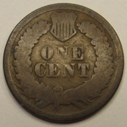 1865 Indian Head Cent - Civil War era issue American small cent