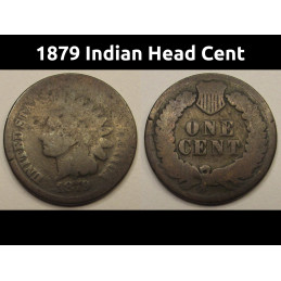 1879 Indian Head Cent - antique American penny coin