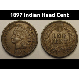 1897 Indian Head Cent - higher grade American Indian penny