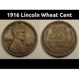 1916 Lincoln Wheat Cent - higher grade American wheat penny