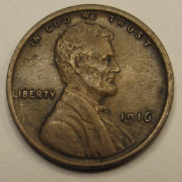 1916 Lincoln Wheat Cent - higher grade American wheat penny