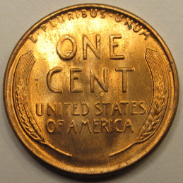 1957 D Lincoln Wheat Cent - uncirculated vintage Denver mintmark American wheat penny