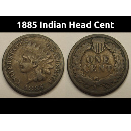 1885 Indian Head Cent - vintage Wild West era American penny