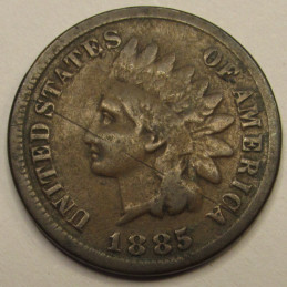 1885 Indian Head Cent - vintage Wild West era American penny