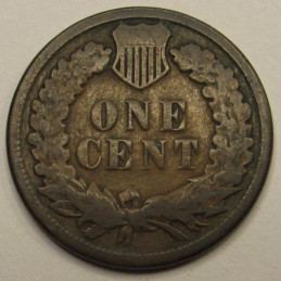 1885 Indian Head Cent - vintage Wild West era American penny