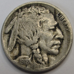 1918 Buffalo Nickel - antique American five cent coin