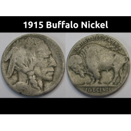 1915 Buffalo Nickel - antique old American Indian coin