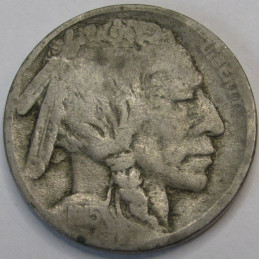 1915 Buffalo Nickel - antique old American Indian coin