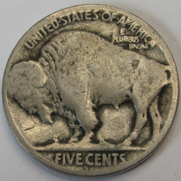 1923 S Buffalo Nickel - antique San Francisco mintmark American Indian coin