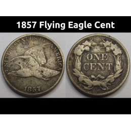 1857 Flying Eagle Cent - historic pre Civil War era cupronickel penny coin