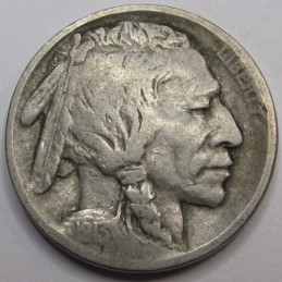 1913 Buffalo Nickel - Type 1 - antique raised mound design antique bison nickel