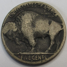 1913 D Buffalo Nickel - Type 2 - antique key date American Indian coin