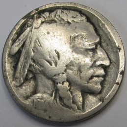 1914 S Buffalo Nickel - antique better date American five cent coin