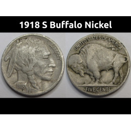 1918 S Buffalo Nickel - better grade and date American Indian coin