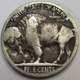 1920 D Buffalo Nickel - antique Denver mintmark American Indian coin