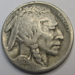 1926 S Buffalo Nickel - semi-key date American Indian coin with San Francisco mintmark