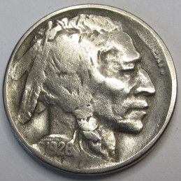 1926 D Buffalo Nickel - antique better date Denver mintmark American five cent coin