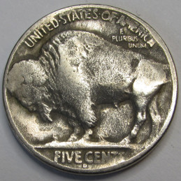 1926 D Buffalo Nickel - antique better date Denver mintmark American five cent coin