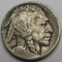 1913 Buffalo Nickel - Type 1 - first year of issue raised mound bison nickel