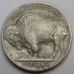 1913 Buffalo Nickel - Type 2 - higher grade recessed design five cent coin