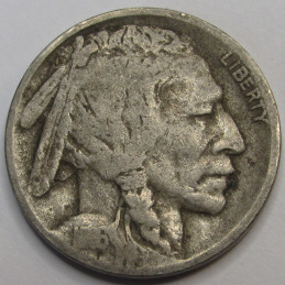 1916 D Buffalo Nickel - antique Denver mintmark American bison design coin