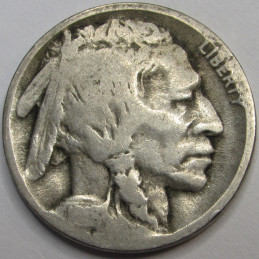 1918 D Buffalo Nickel - antique Denver mintmark American Indian coin