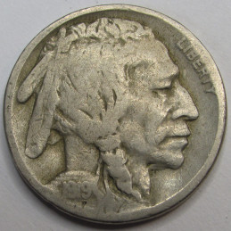 1919 S Buffalo Nickel - better date San Francisco mintmark American Indian coin