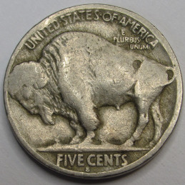 1919 S Buffalo Nickel - better date San Francisco mintmark American Indian coin