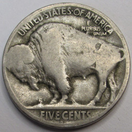 1920 D Buffalo Nickel - antique Denver mintmark American Indian coin