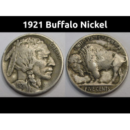 1921 Buffalo Nickel - better condition antique bison nickel