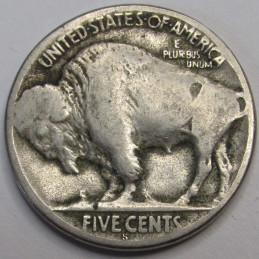 1924 S Buffalo Nickel - lower mintage antique San Francisco mintmark coin