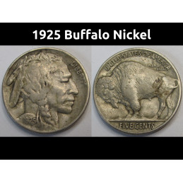 1925 Buffalo Nickel - antique better condition American Indian coin