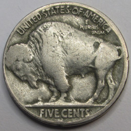 1925 D Buffalo Nickel - antique better date Denver mintmark five cent coin