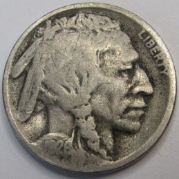 1926 S Buffalo Nickel - semi-key date American Indian five cent coin