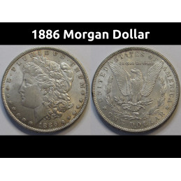 1886 Morgan Dollar - antique higher grade Wild West era American silver dollar