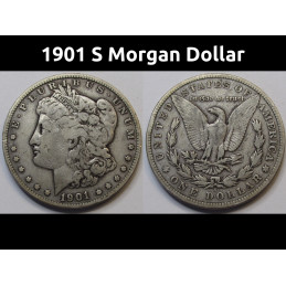 1901 S Morgan Dollar - antique better date San Francisco mintmark silver dollar