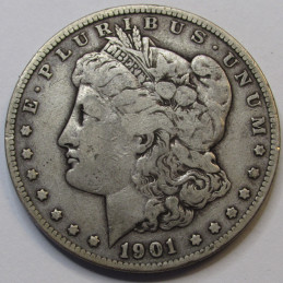 1901 S Morgan Dollar - antique better date San Francisco mintmark silver dollar