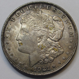 1921 Morgan Dollar - antique final year of issue American silver dollar