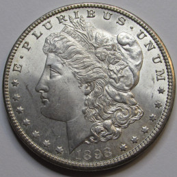 1898 O Morgan Dollar - antique uncirculated American silver dollar coin