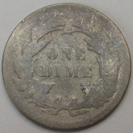 1885 Seated Liberty Dime - antique Wild West era American dime